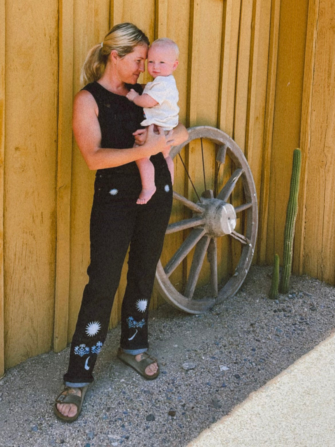 Handprinted Dovetail Freshley Overalls- Black Denim
