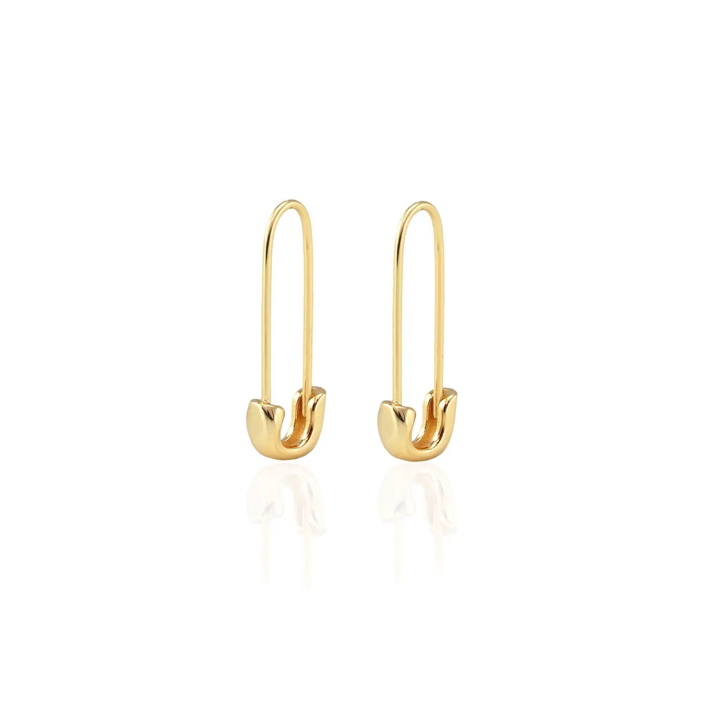 Gold Safety Pin Hoop Earrings