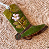 Ceramic Green Daisy Boot Ornament