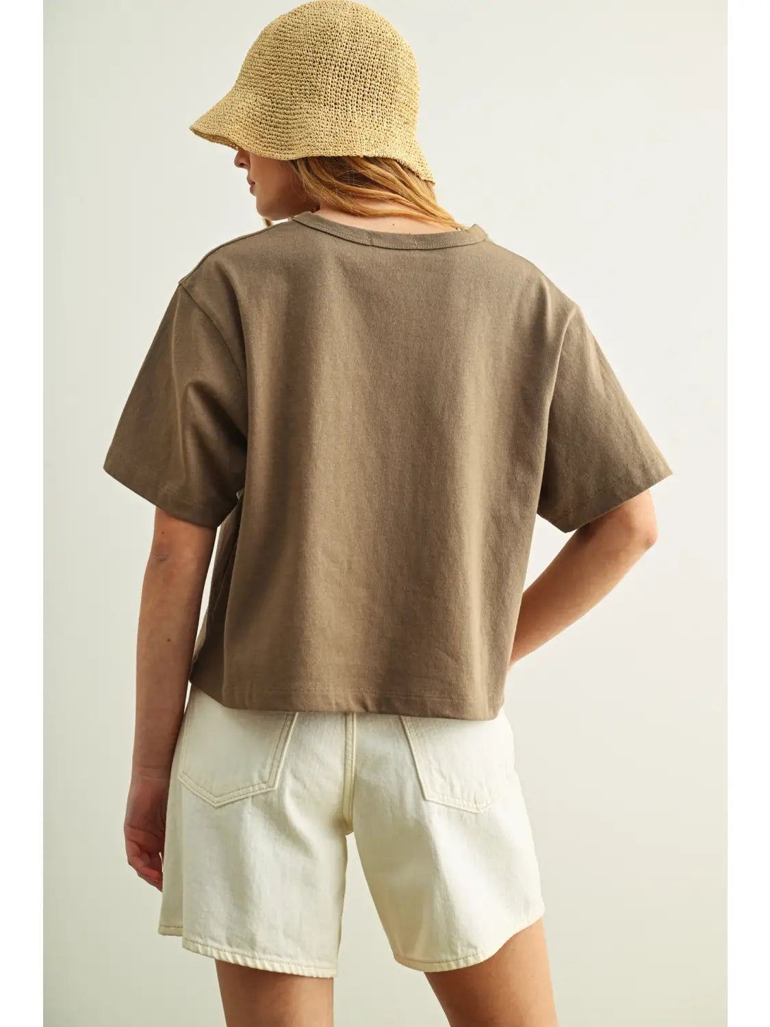 Short Sleeve Knitted Linen Top