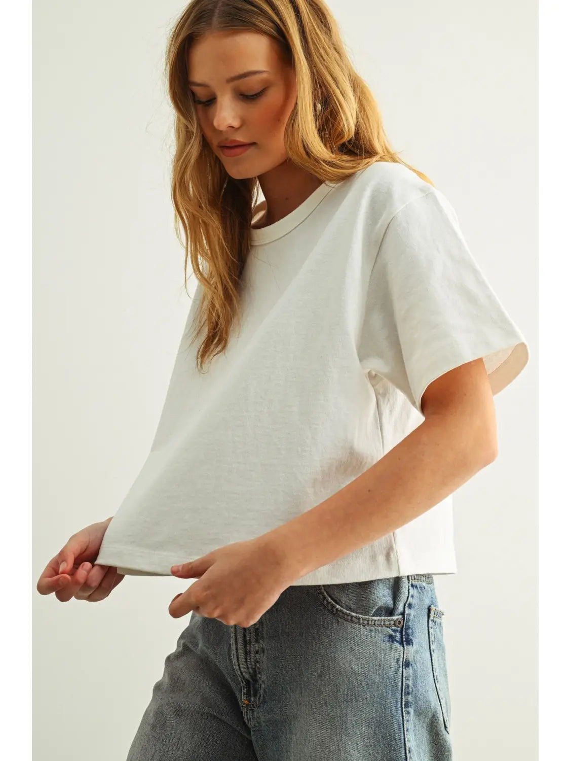 Short Sleeve Knitted Linen Top