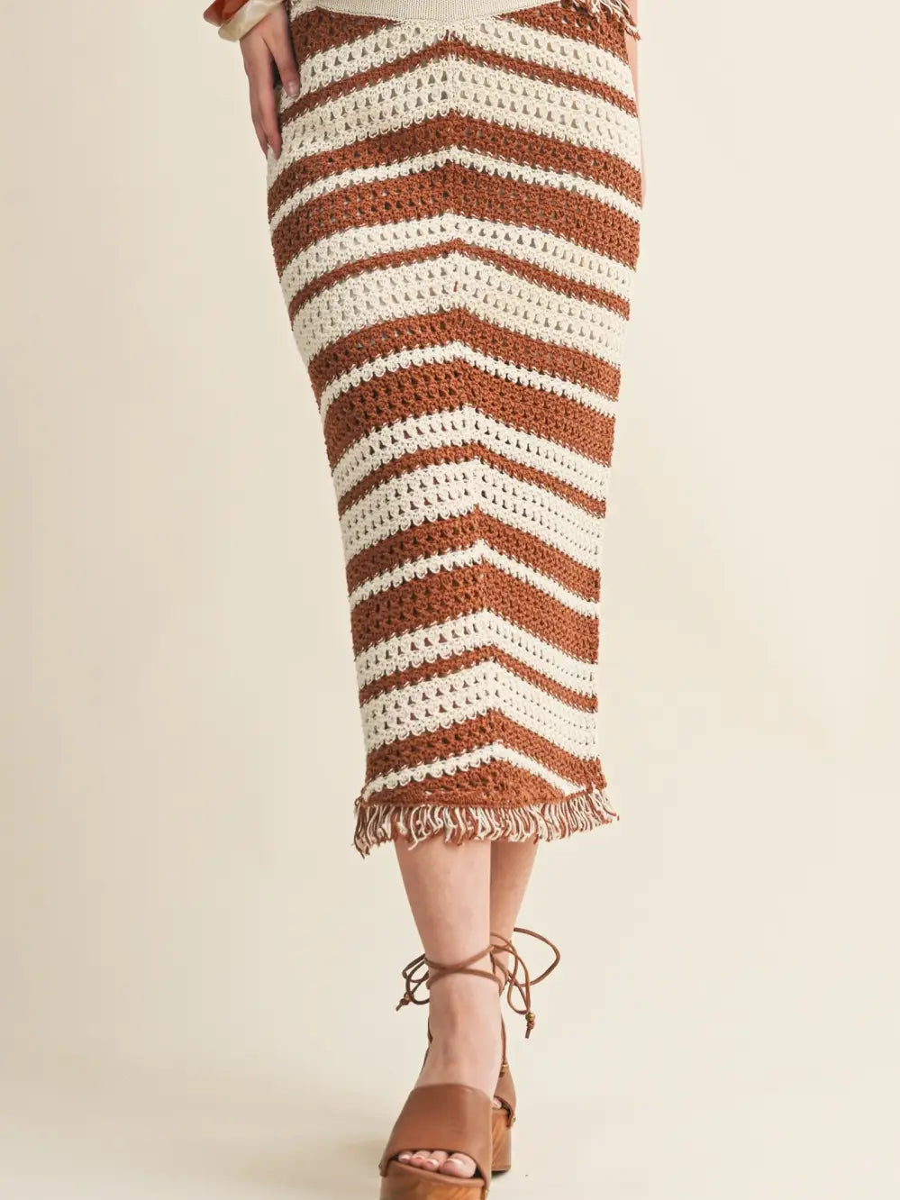 Color Blocked Knit Skirt
