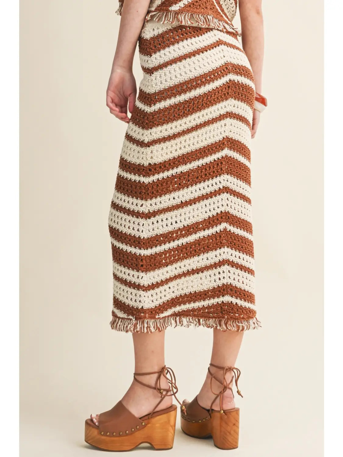 Color Blocked Knit Skirt