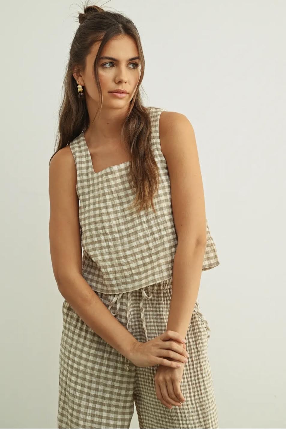 Gingham Sleeveless Top