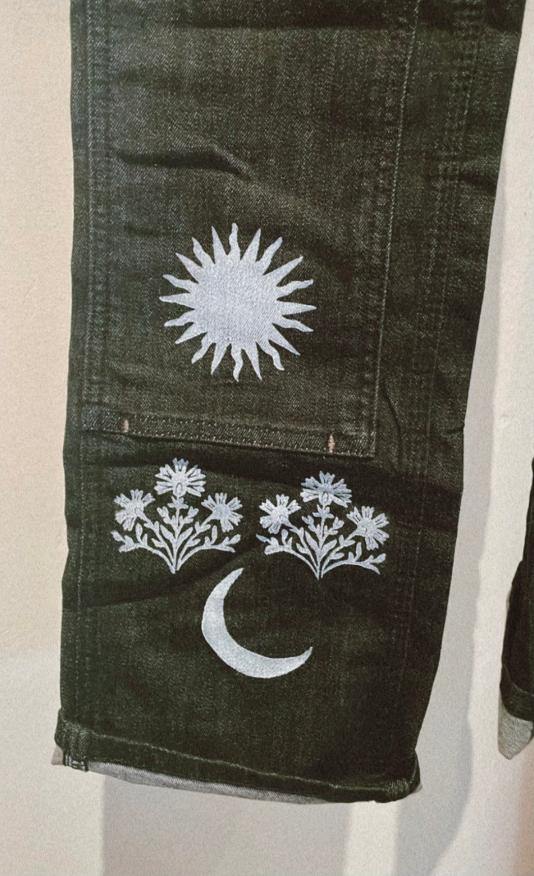 Handprinted Dovetail Freshley Overalls- Black Denim