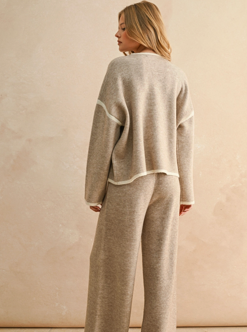 High Neck Mocha Sweater Top