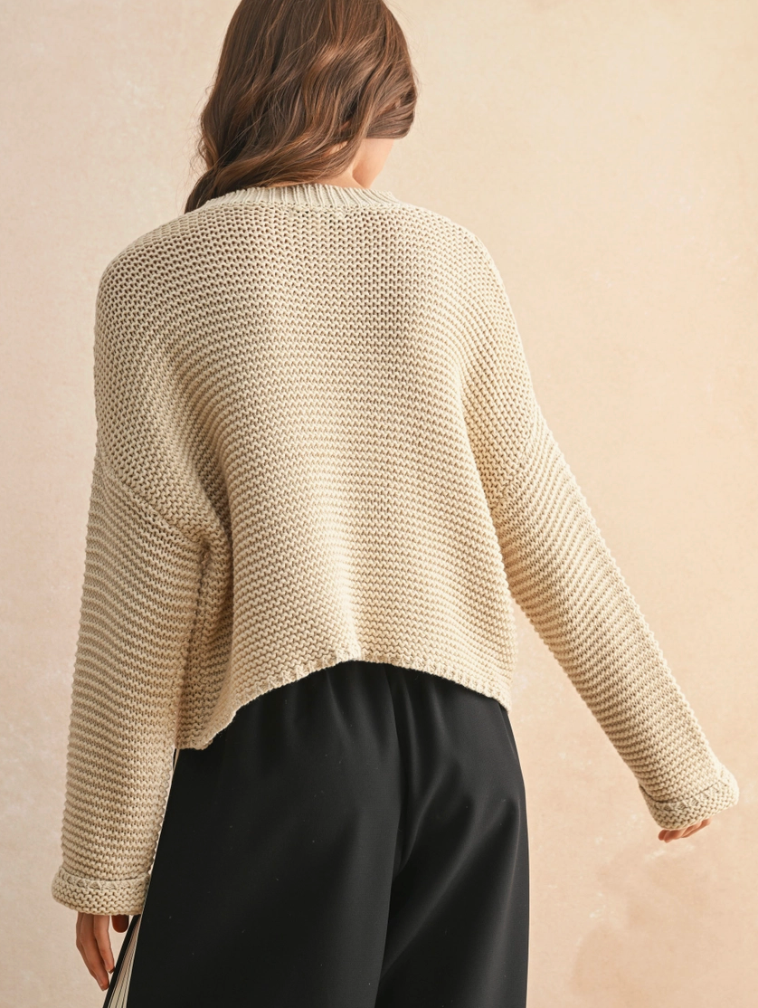 Round Neck Knitted Sweater Top