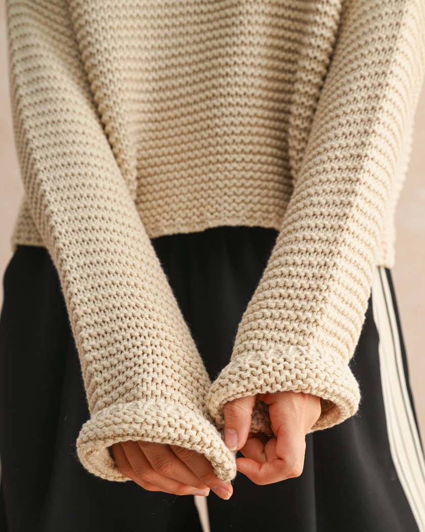Round Neck Knitted Sweater Top