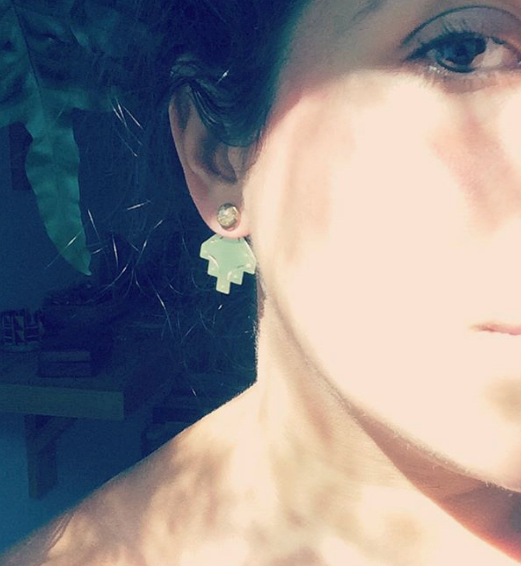 Stamped Brass Ear Jacket with 8mm Stone