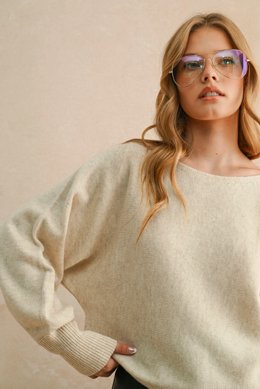 Boat Neck Sweater Top