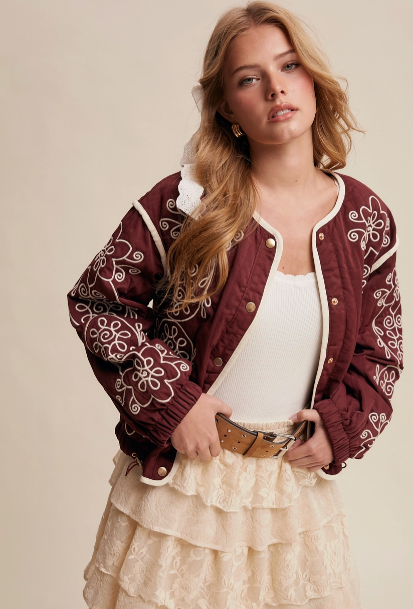 Embroidered Quilted Western Jacket