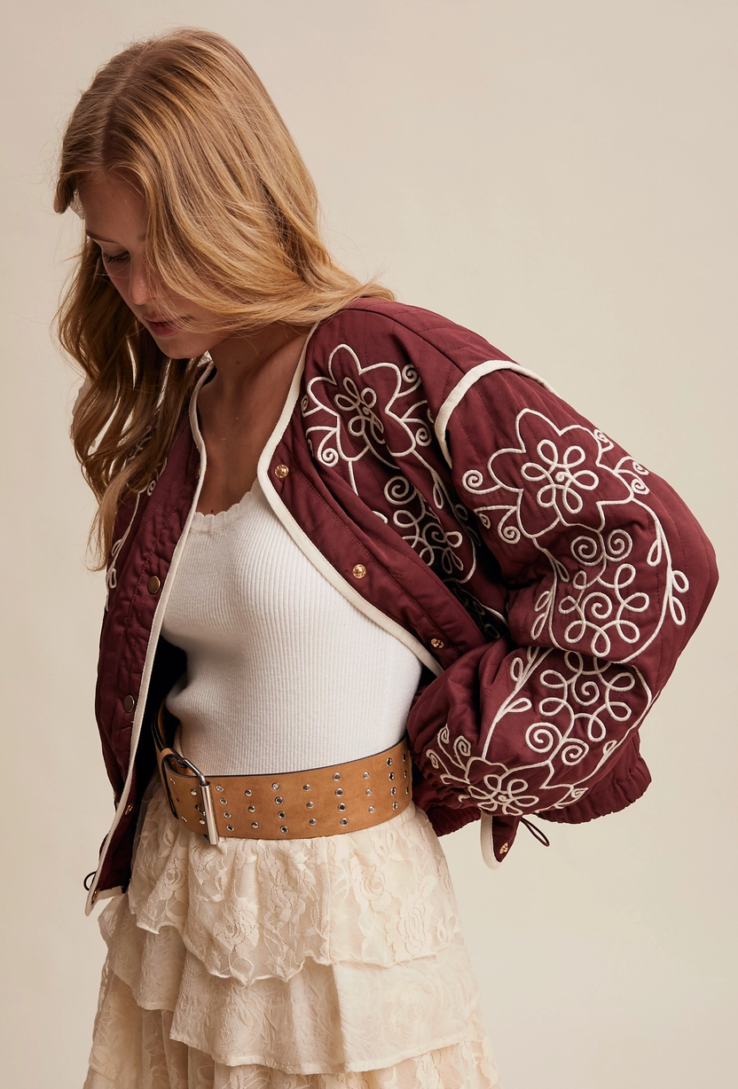 Embroidered Quilted Western Jacket