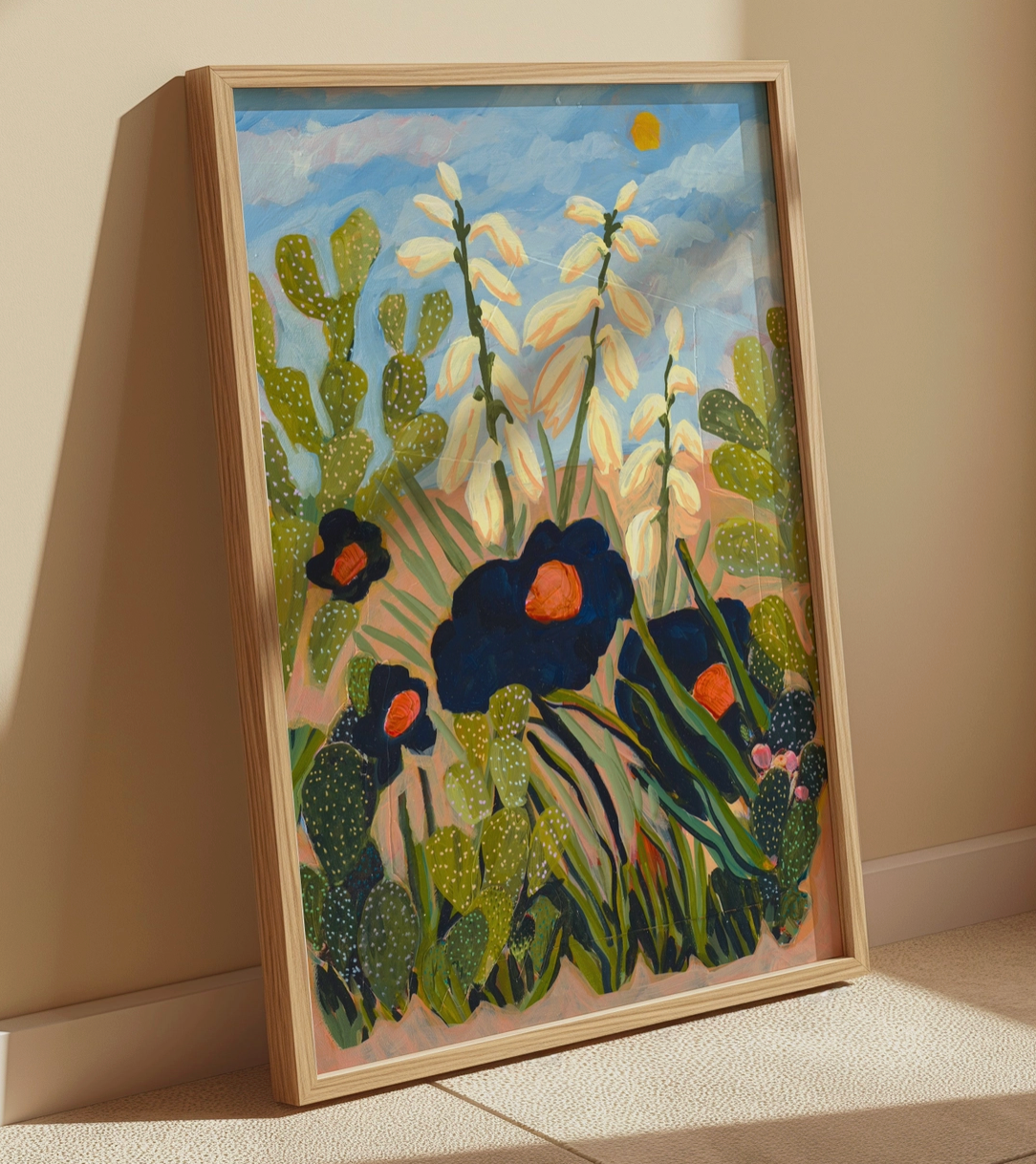 Desert Floral Yucca Cactus Print
