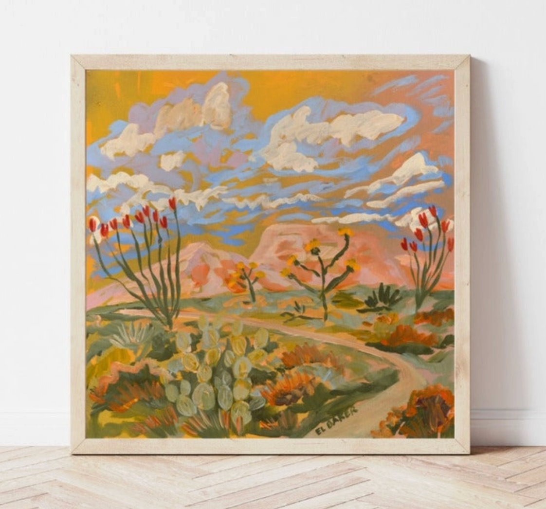 Yellow Southwestern Desert Print