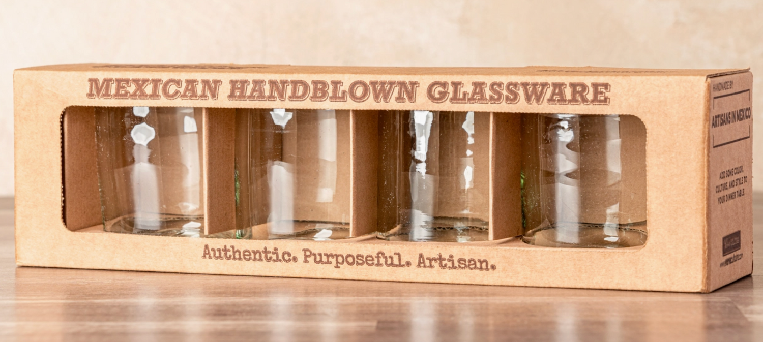 Handblown Mexican Glasses- Set of 4