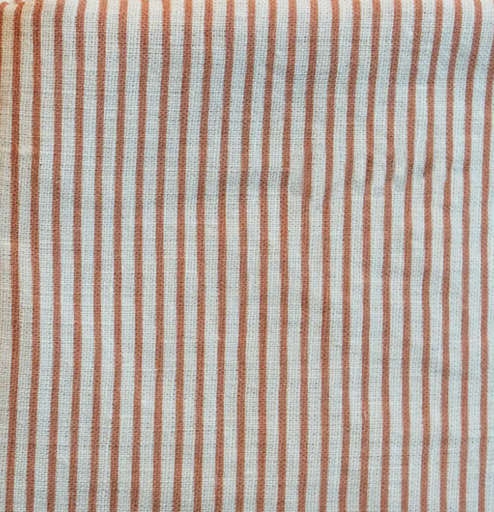 Terracotta Linen Stripe Tea Towel