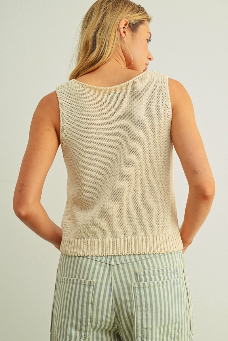 Sleeveless Roundneck Knitted Top
