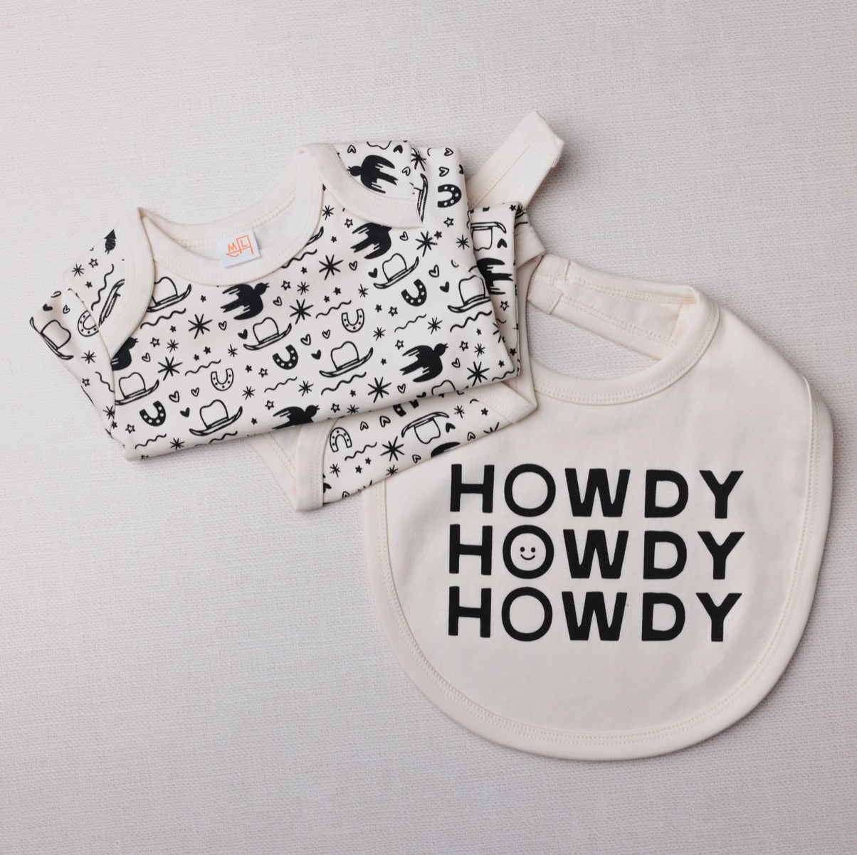 Ranch Hand Onesie and Howdy Bib Set