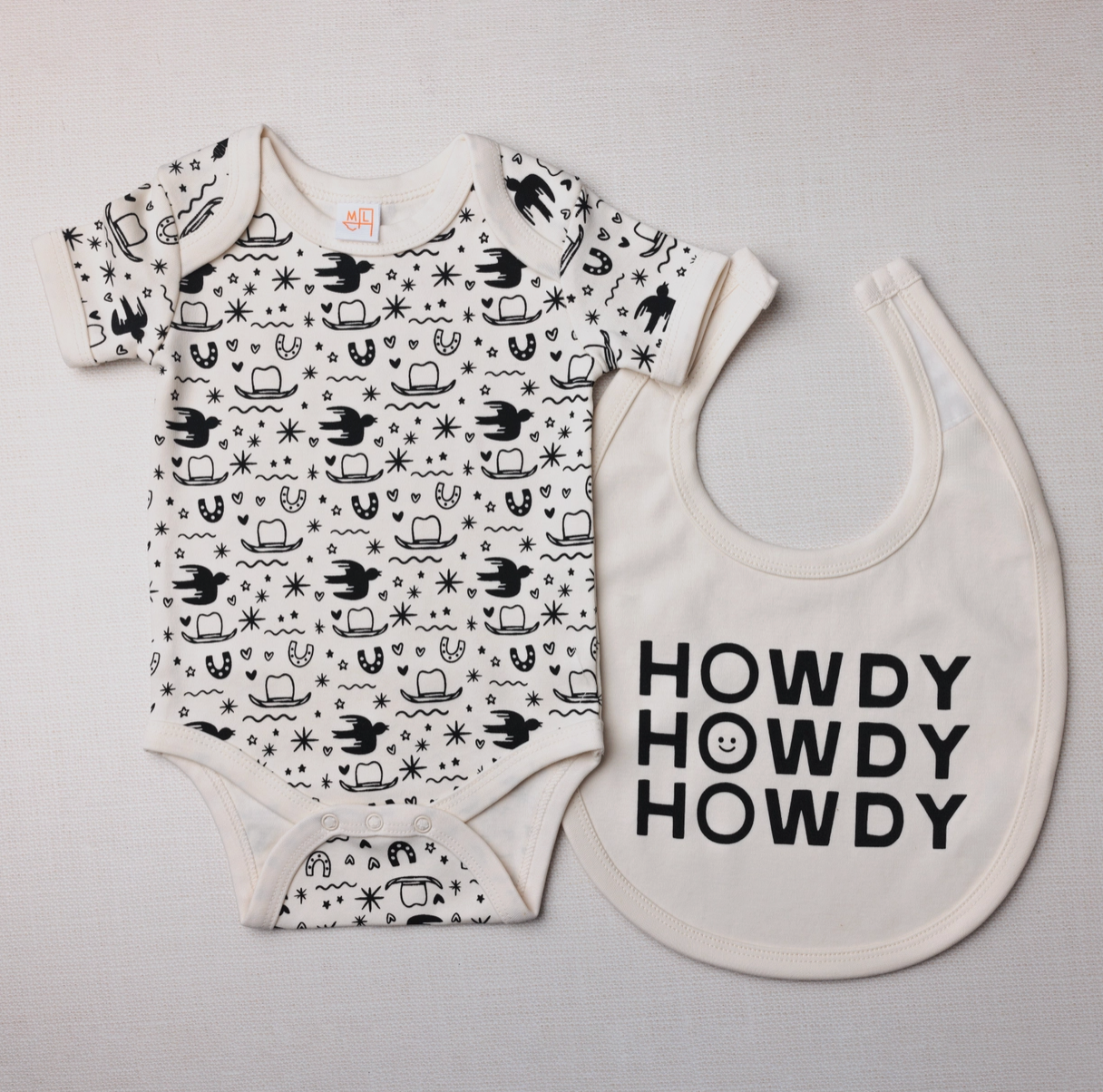Ranch Hand Onesie and Howdy Bib Set
