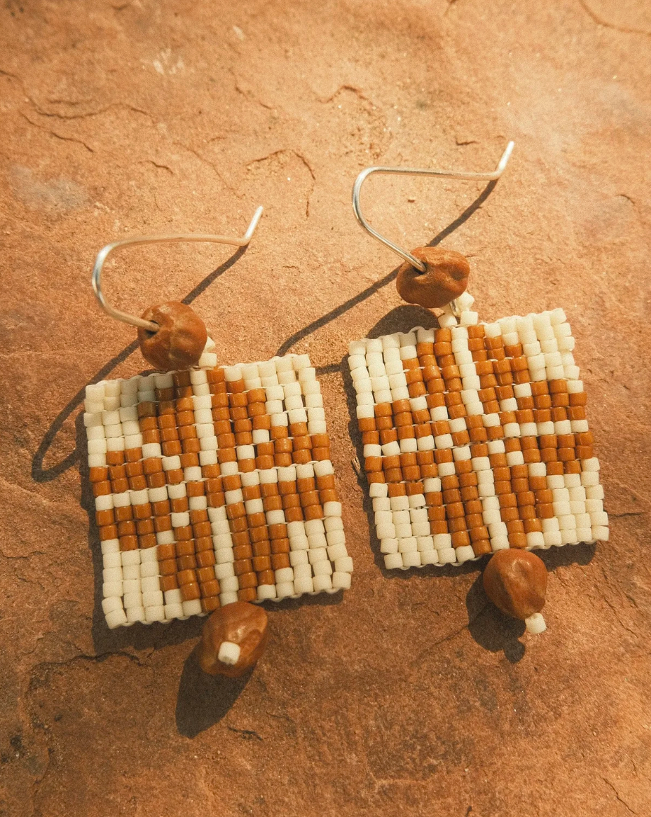 Coyote Crafted Mini Duality Hoops: Bone