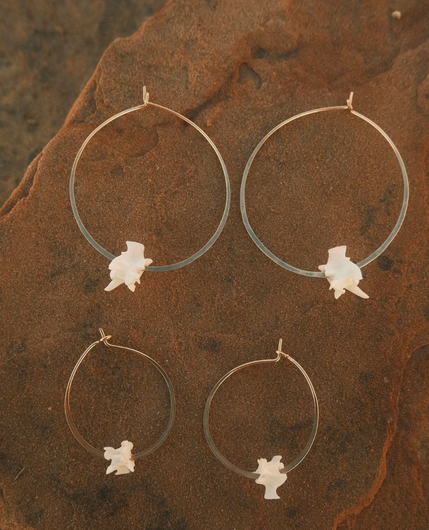 Coyote Crafted Rattlesnake Vertebrae Hoops