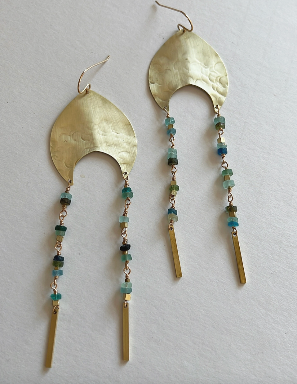 Brass & Roman Glass Earrings