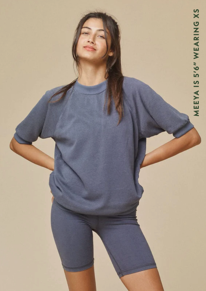 Short Sleeve Raglan Sherpa Sweatshirt