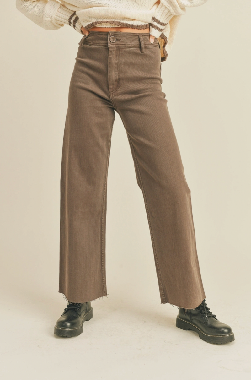 Straight Wide Leg Denim Pants