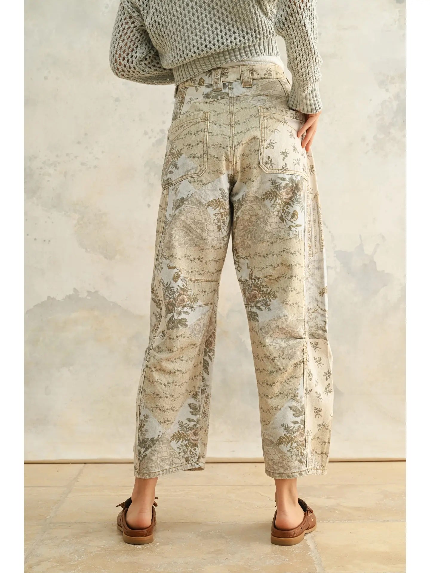Multi Printed Barrel Pants