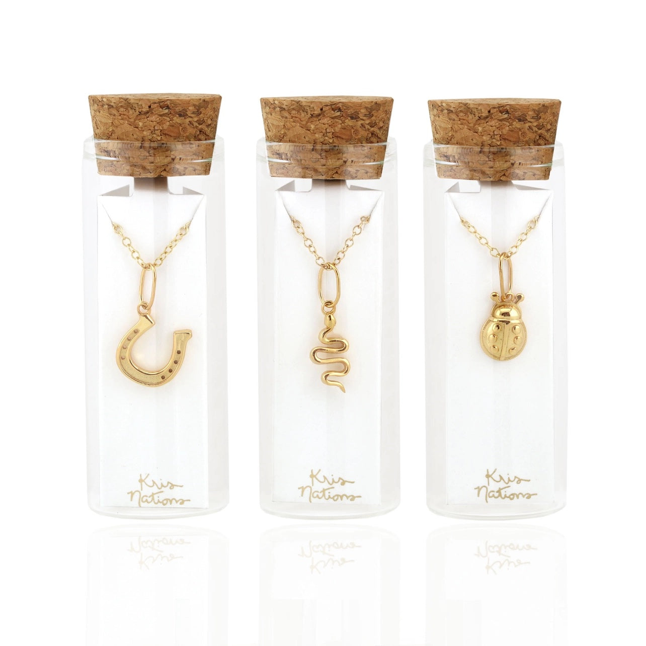 Gold Snake Charm Necklace
