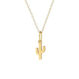 Gold Cactus Charm Necklace