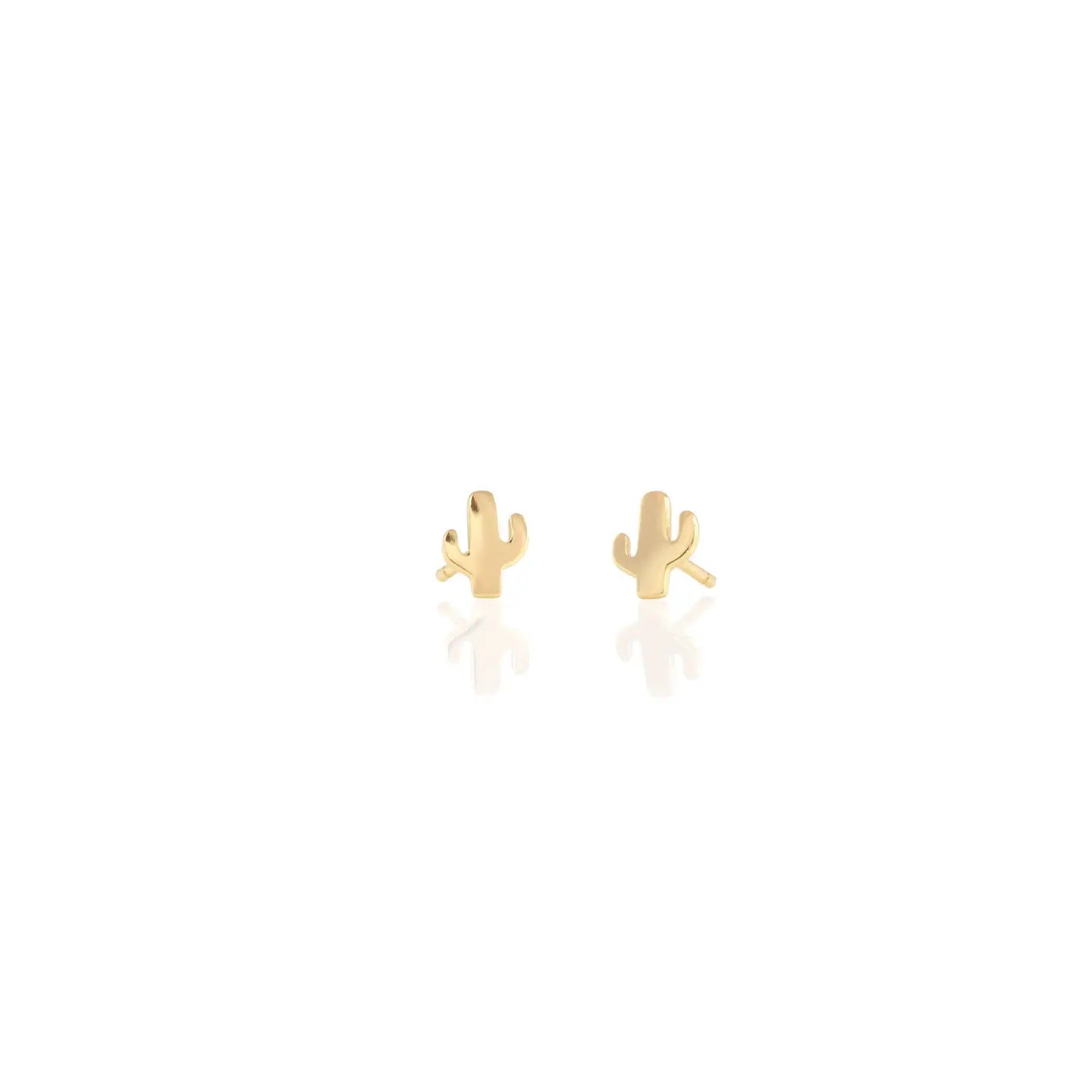 Gold Cactus Stud Earring
