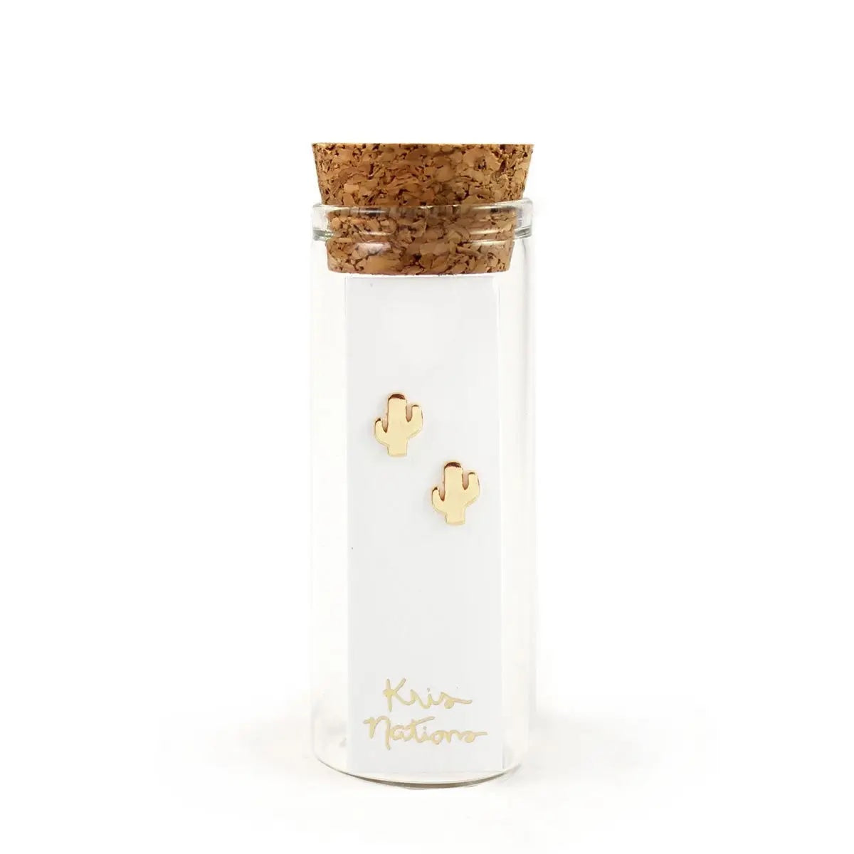 Gold Cactus Stud Earring