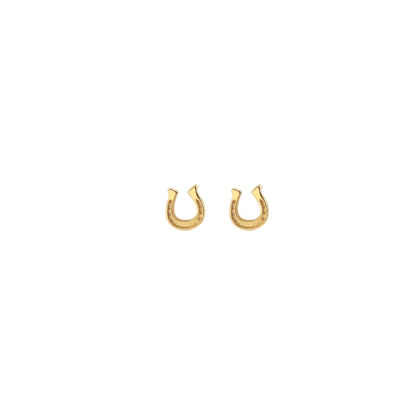 Gold Horseshoe Stud Earring