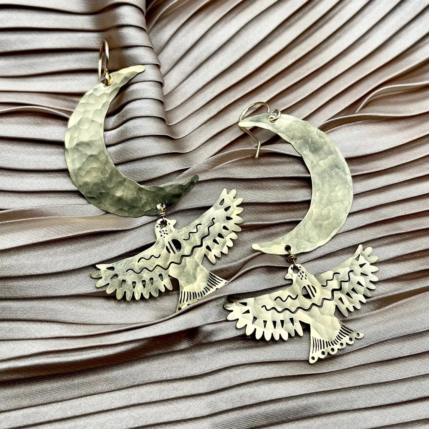 Gold Night Wing Earring