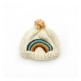 Knit Rainbow Merino Wool Baby Beanie
