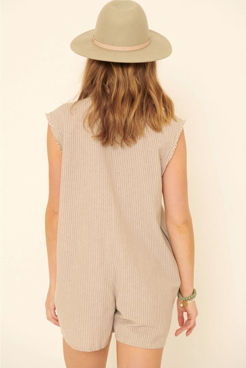 Striped Cotton Romper