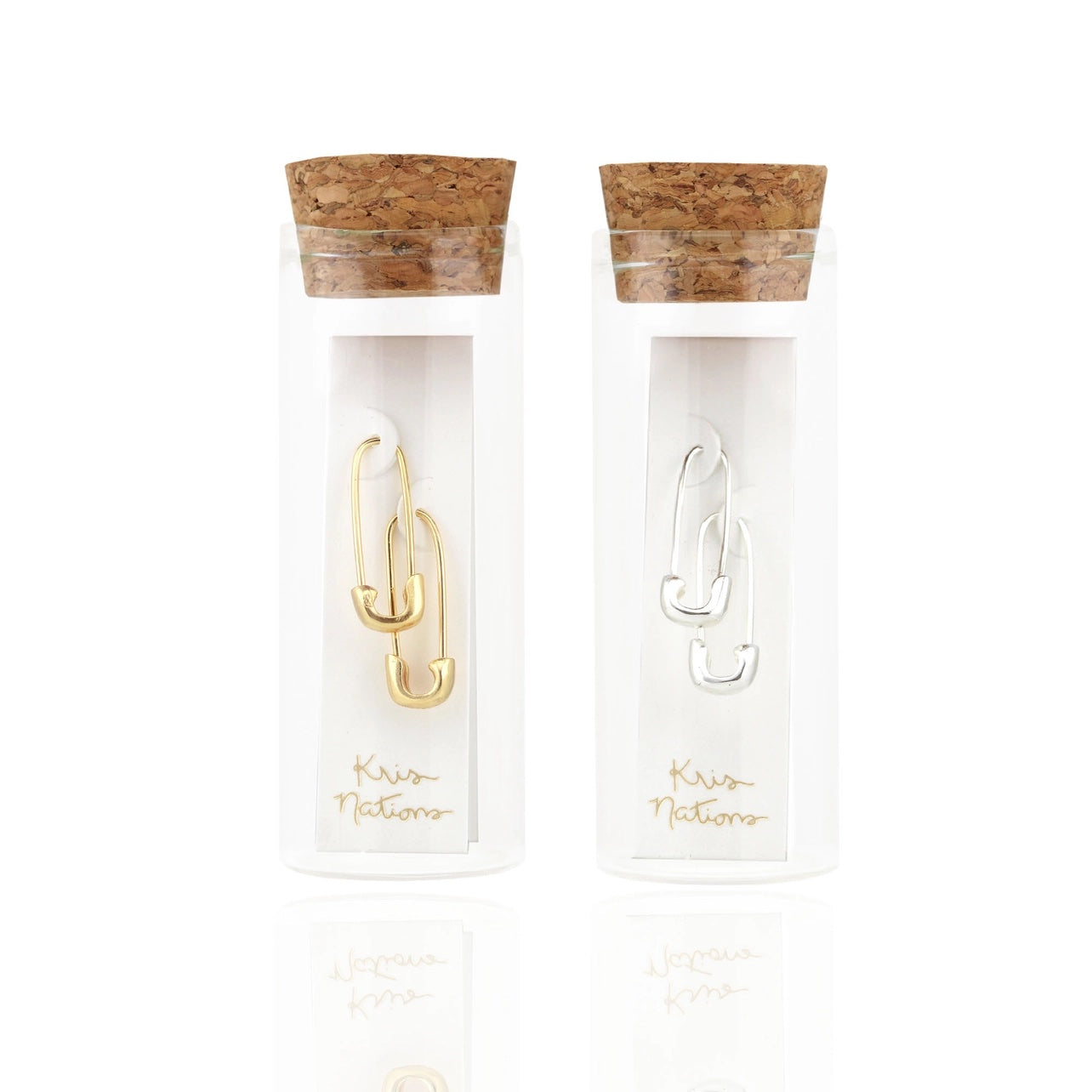 Gold Safety Pin Hoop Earrings