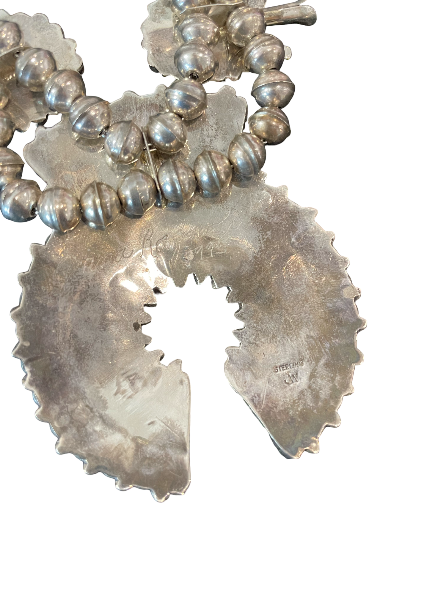 Kingman Turquoise Squash Blossom Necklace