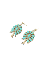Kingman Turquoise Squash Blossom Earrings