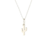 Silver Cactus Charm Necklace