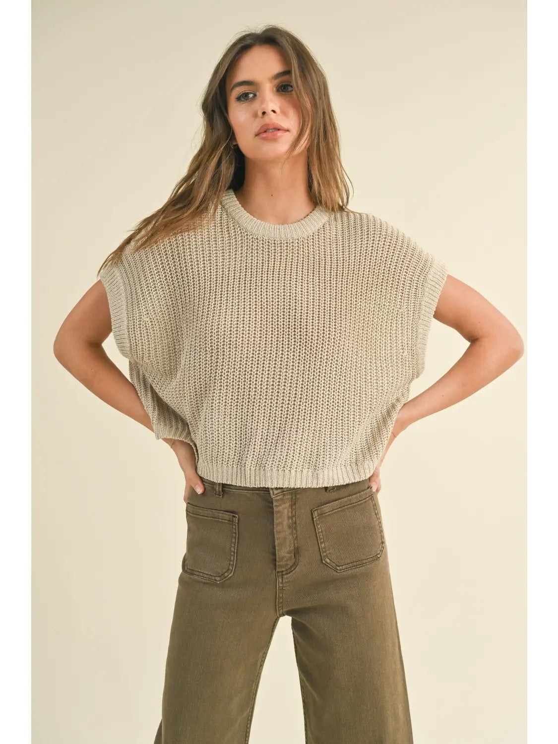 Dolman Sleeve Knitted Top