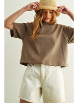 Short Sleeve Knitted Linen Top