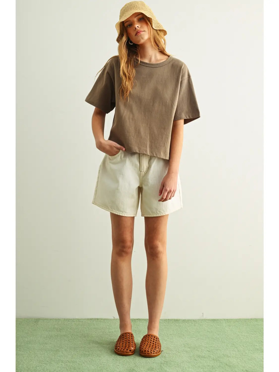 Short Sleeve Knitted Linen Top