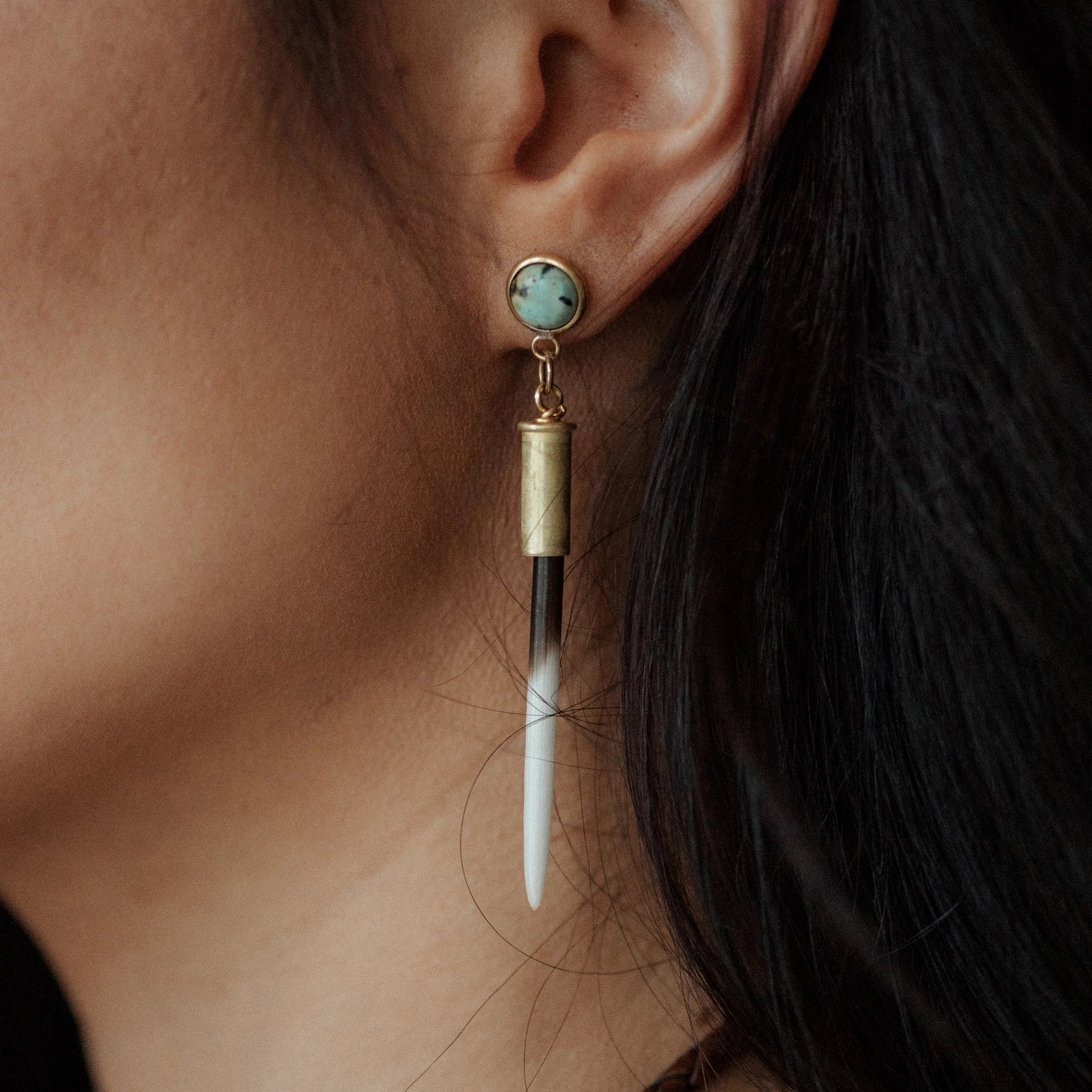 Turquoise Quill Studs