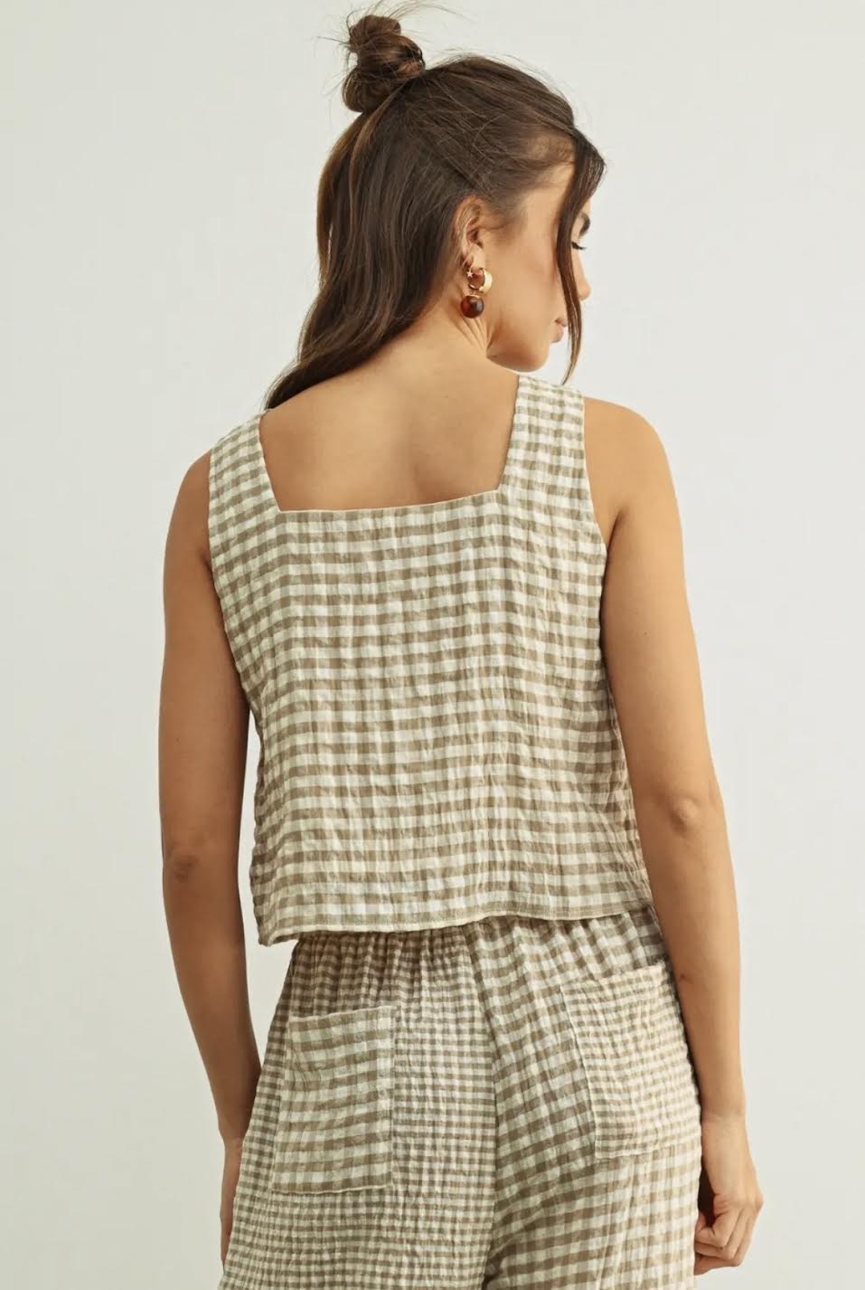 Gingham Sleeveless Top