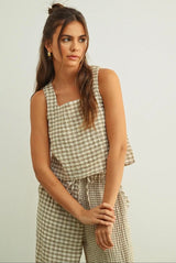 Gingham Sleeveless Top