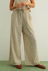 Gingham Straight Pants
