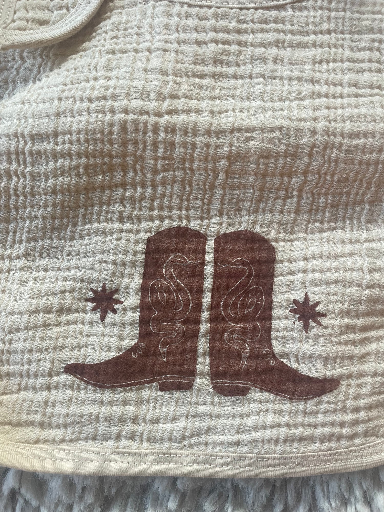 Snake n Boots Baby Bib