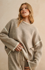 High Neck Mocha Sweater Top